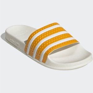Yellow and white adidas slides for sale brand new